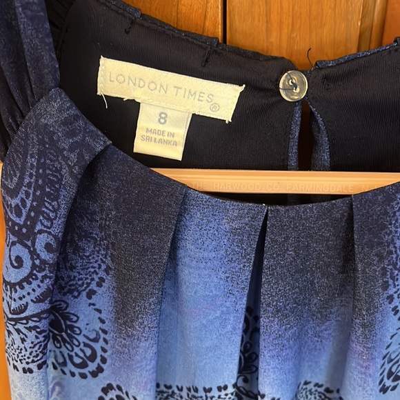 London Times Blue patterned dress - Picture 2 of 5